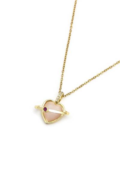 VESTOPAZZO ROMA COLLANA CHARM CUORE ROSA - immagine 2