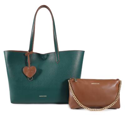 MARIACELINE MOOD SHOPPER BAG MC6906-1 TEAL-BROWN